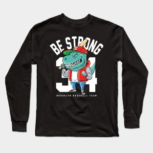 Baseball T-rex Long Sleeve T-Shirt